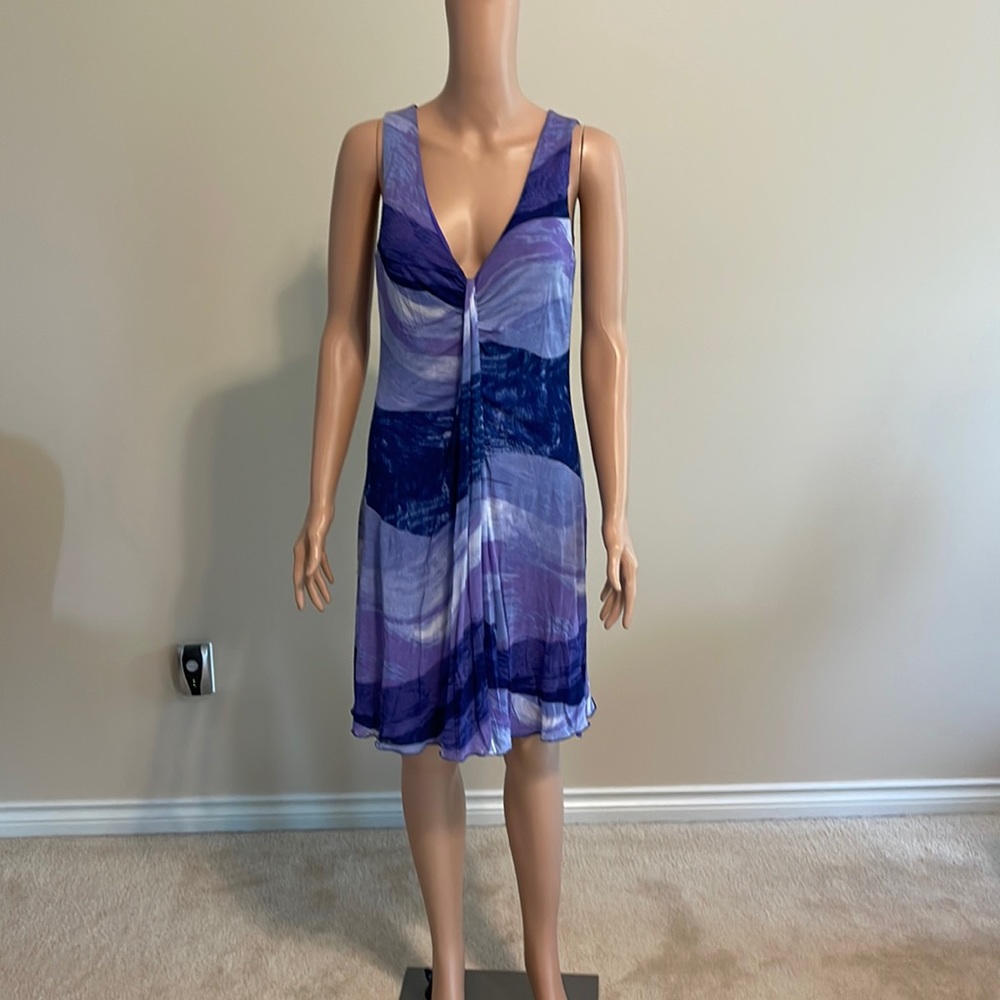 Kenneth Cole purple summer dress size small silk blend